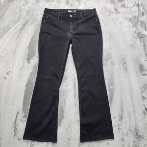 Lee Jeans Womens 14P PETITE Black Regular Fit Boot Cut Mid Rise Stretch Denim